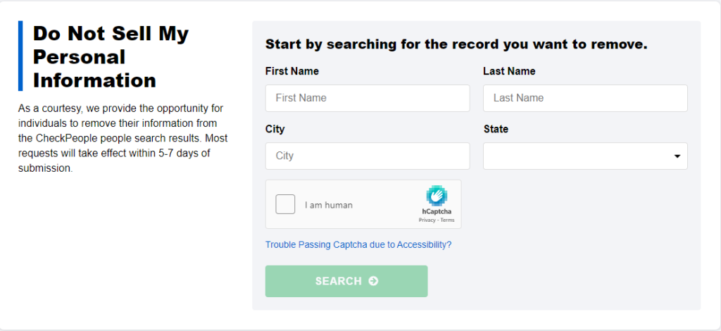Remove Your Information From CheckPeople.com - DeleteMyInfo