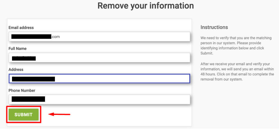 PrivateRecords.net Opt Out - DeleteMyInfo