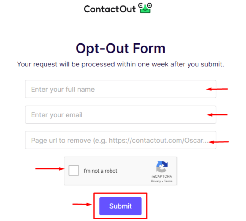 Deletemyinfo ContactOut