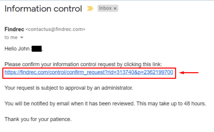 Deletemyinfo Findrec