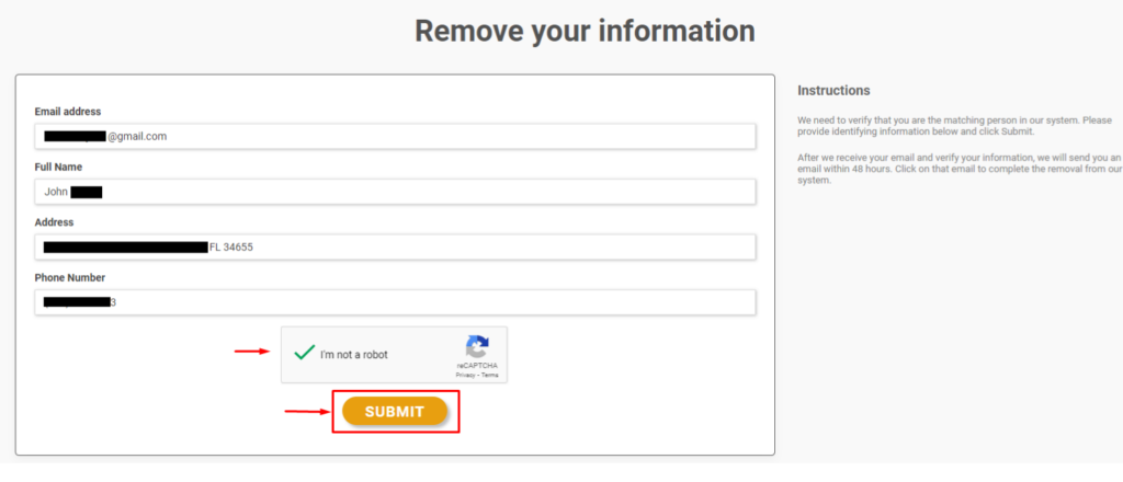 Deletemyinfo PeopleSearch