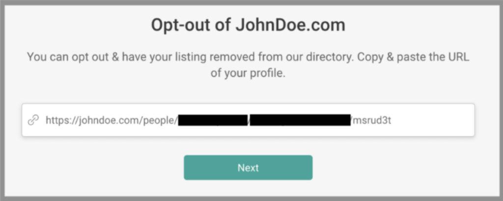 Deletemyinfo Johndoe
