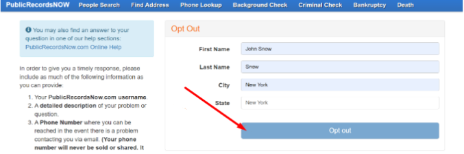 DELETEMYINFO publicrecordsnow